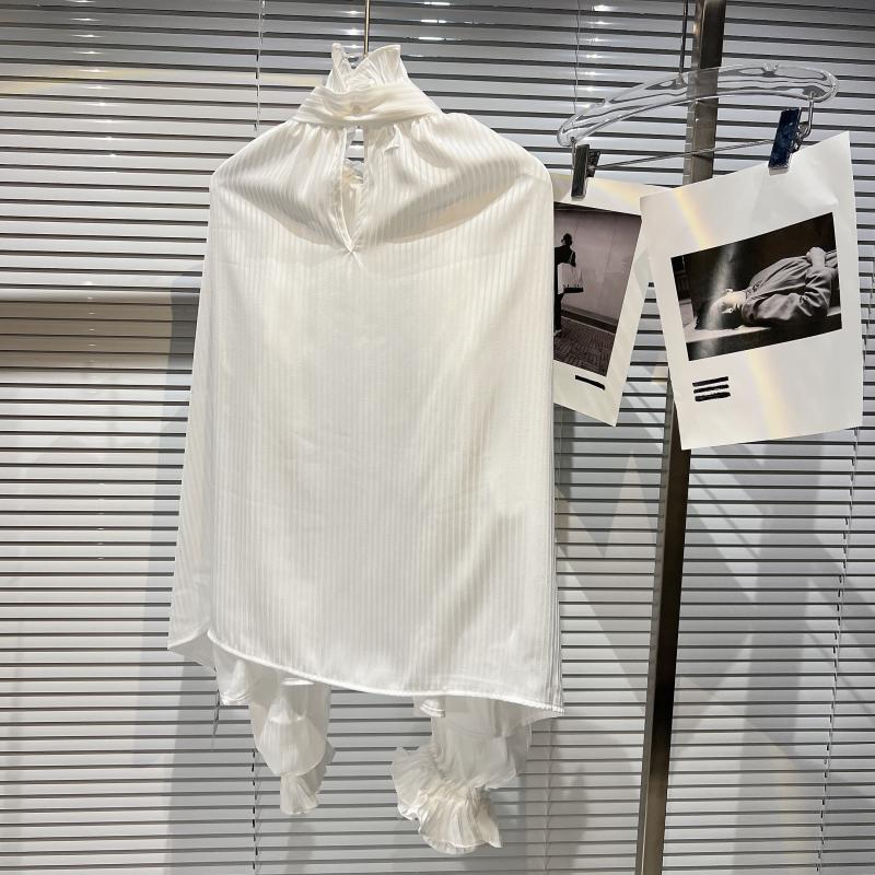 HIGH QUALITY New Fashion 2022 Designer Shirt Women's Pleated bow Tie Lace up Blouse Tops