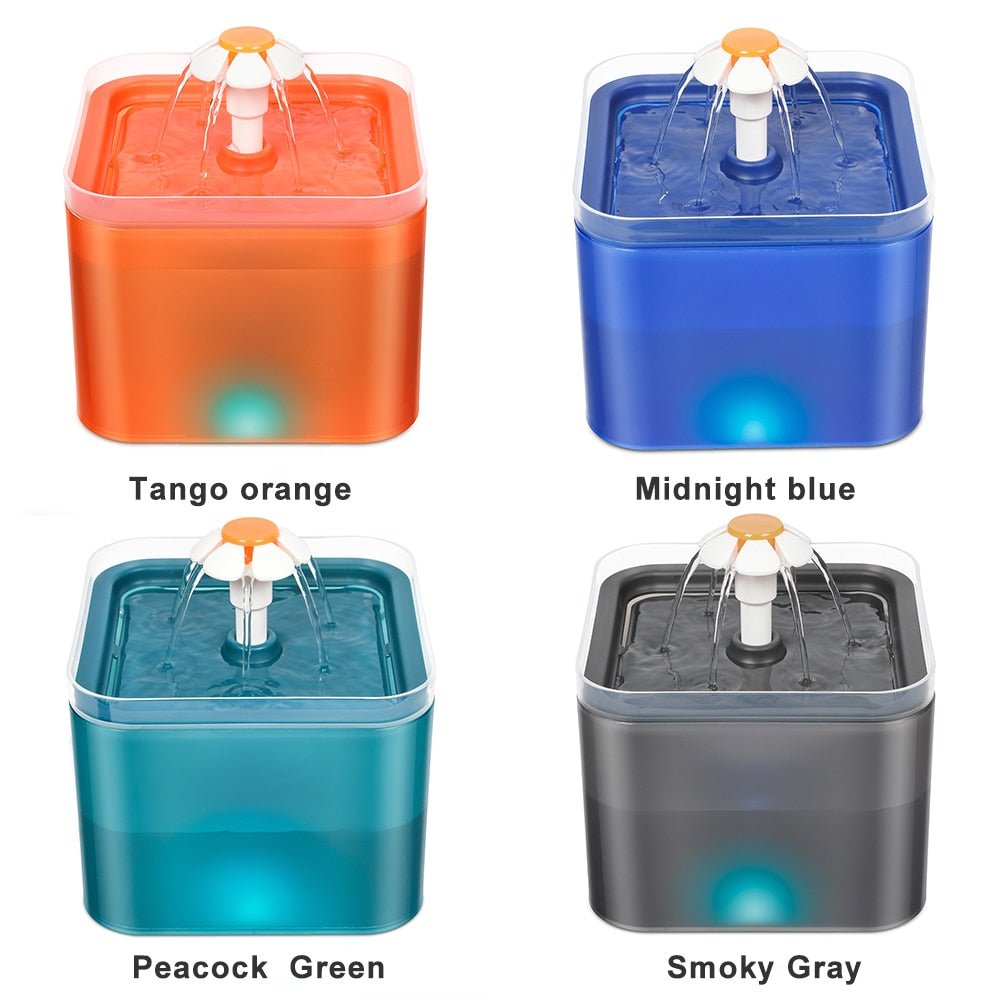 Cat Water Fountain Pet Dog Filter Drinker USB Automatic Water Dispenser LED Mute Drinking Fountain Bowl Auto Waterer For Cats