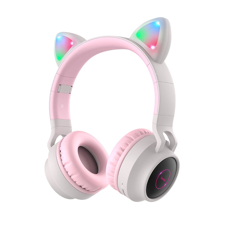 HOCO Gaming LED bluetooth headphones girl Headset for phone Music PC Laptop Kids Headphones TF Card 3.5mm Plug with microphone