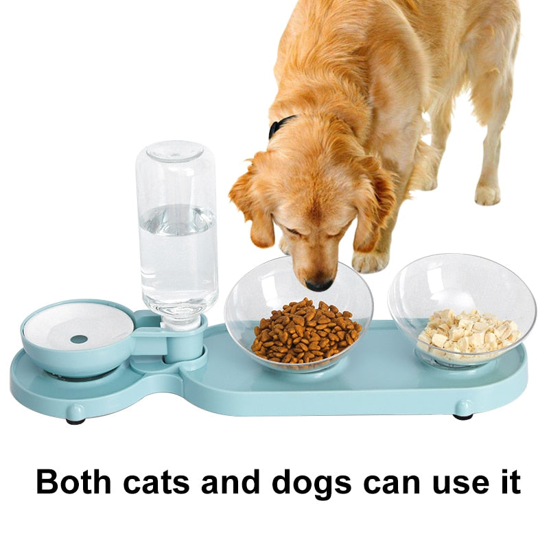 3-in-1 Cat Bowl Feeder Pet Dog Drinker Feeder Food Dispenser Automatic Drinking Bowls Container For Food Water Bowl For Cats