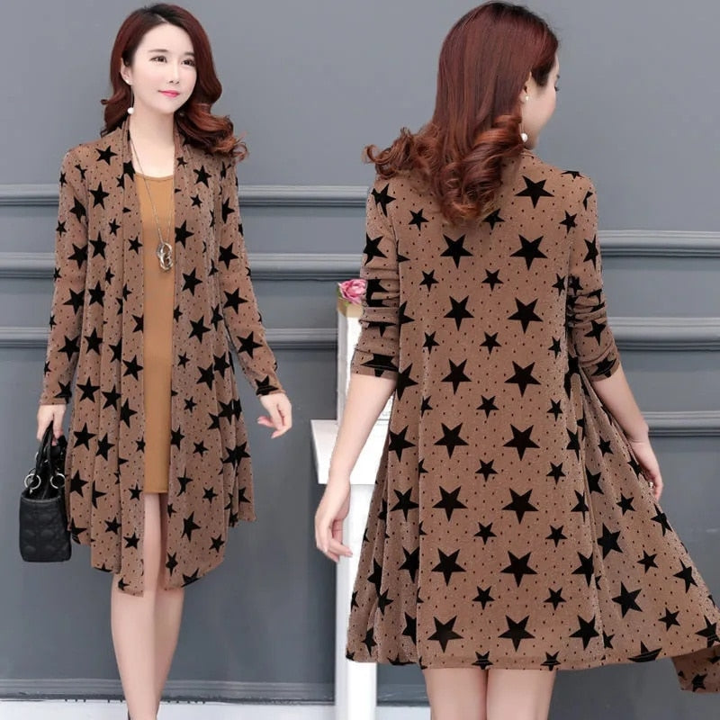 Single Piece/Two Piece Dress Suit Women Fashion Slim Coat female Korean Mesh Dress And Cardigan Windbreaker Two Piece Female