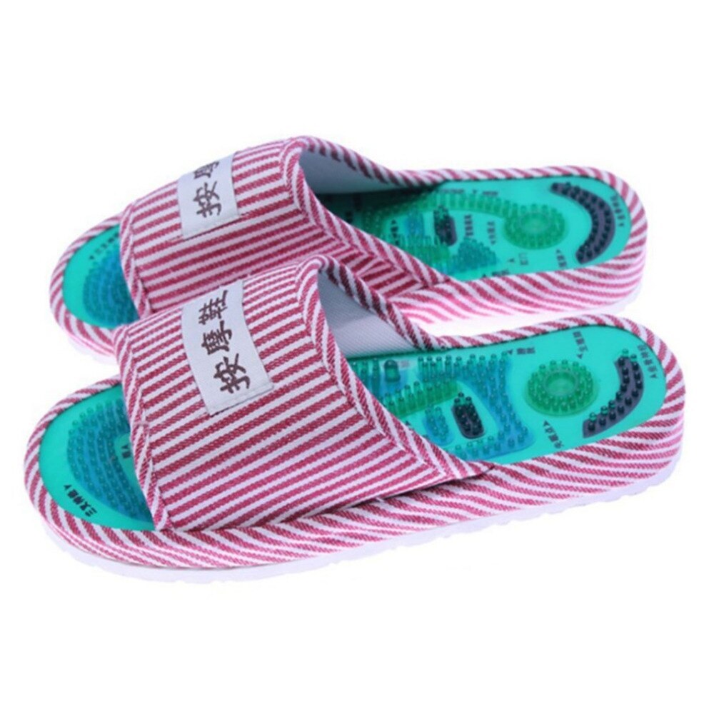 Healthy Striped Pattern Slipper Massage Foot Acupoint Slipper Massage Promote Blood Circulation Relaxation Foot Care Shoes 25cm