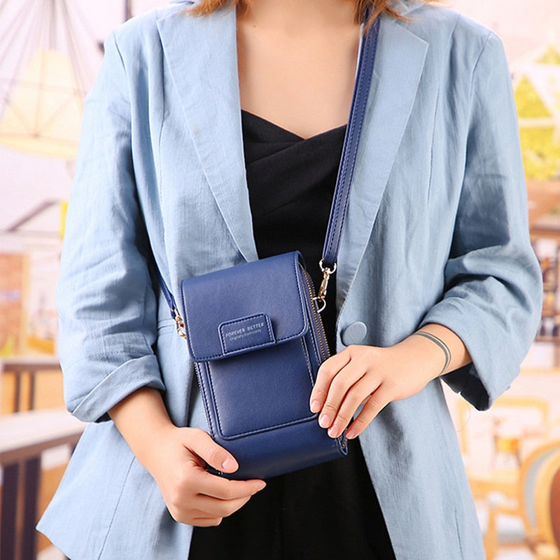 Geestock Women's Bag Soft Leather Wallets Touch Screen Cell Phone Purse Bags of Strap Handbag Female Crossbody Shoulder Bag