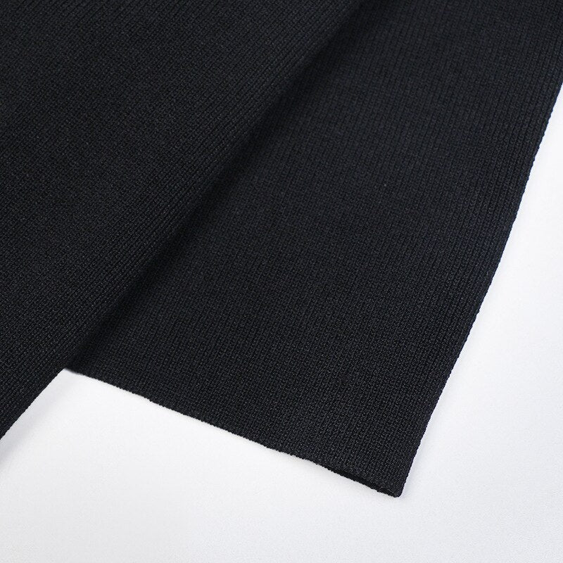 Summer Flower Embroidery Dresses for Women 2022 Korean Fashion Elegant Black Knitted Dress Short Sleeve Vestidos De Fiesta