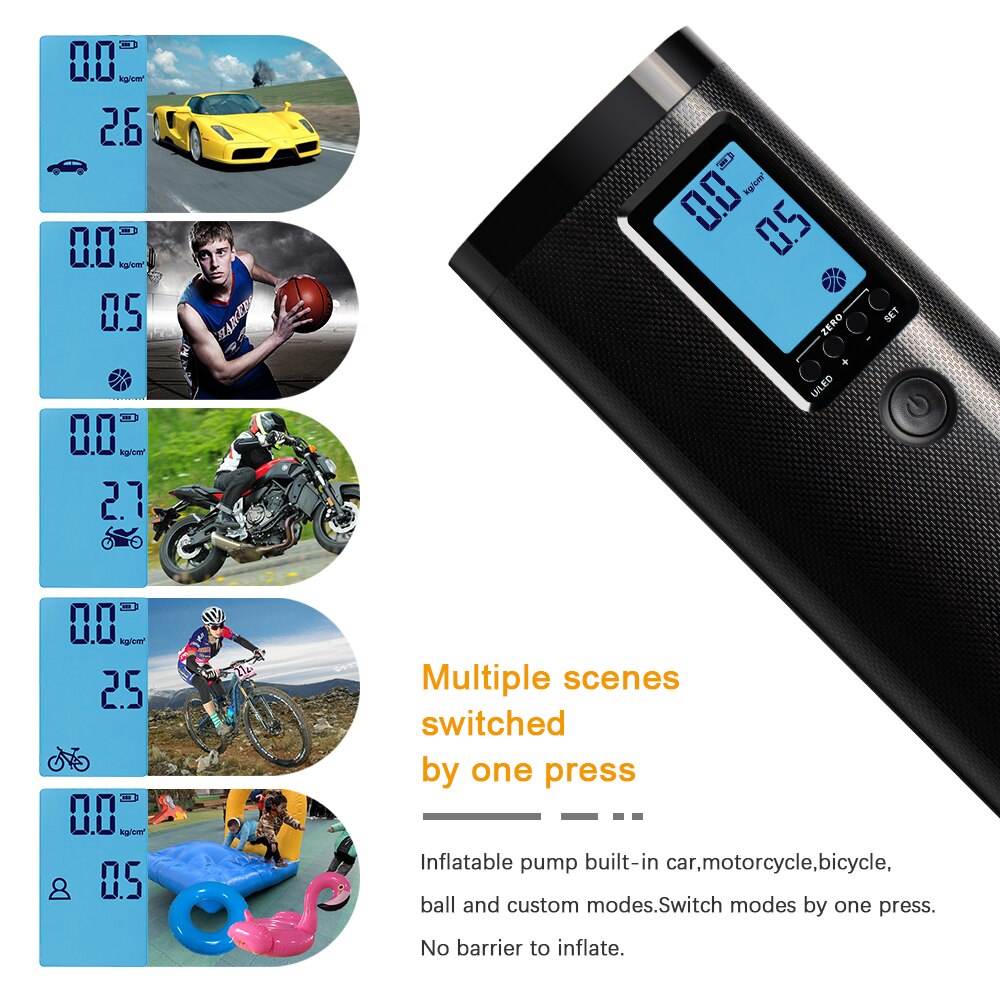 Camason Rechargeable Air Pump Tire Inflator Cordless Portable Compressor Digital Car Tyre Pump for Car Bicycle Tires Balls