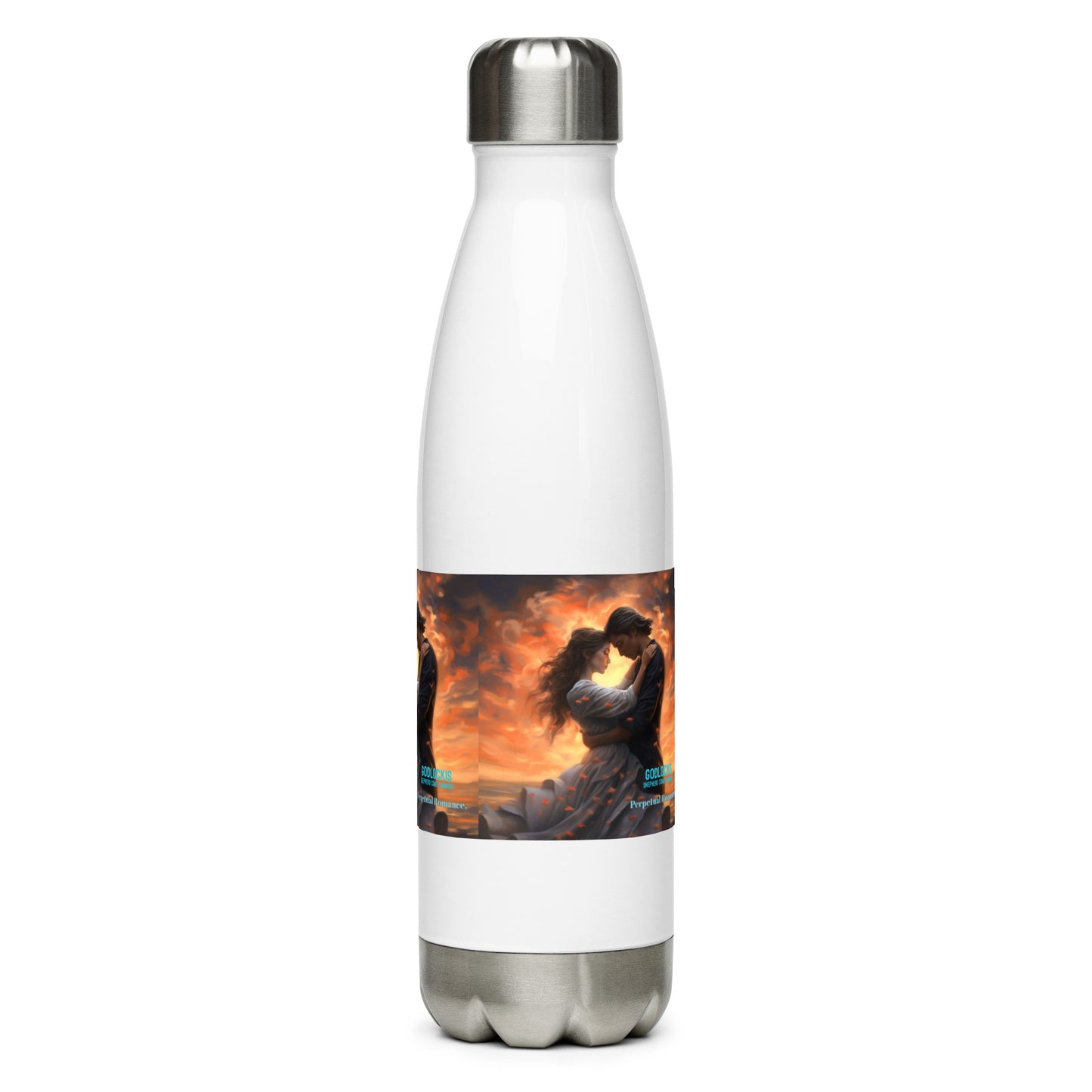 Insulated Perpetual Romance Water Bottle - 17 oz, Leak-Proof Cap, Stainless Steel Gym & Sport Bottle