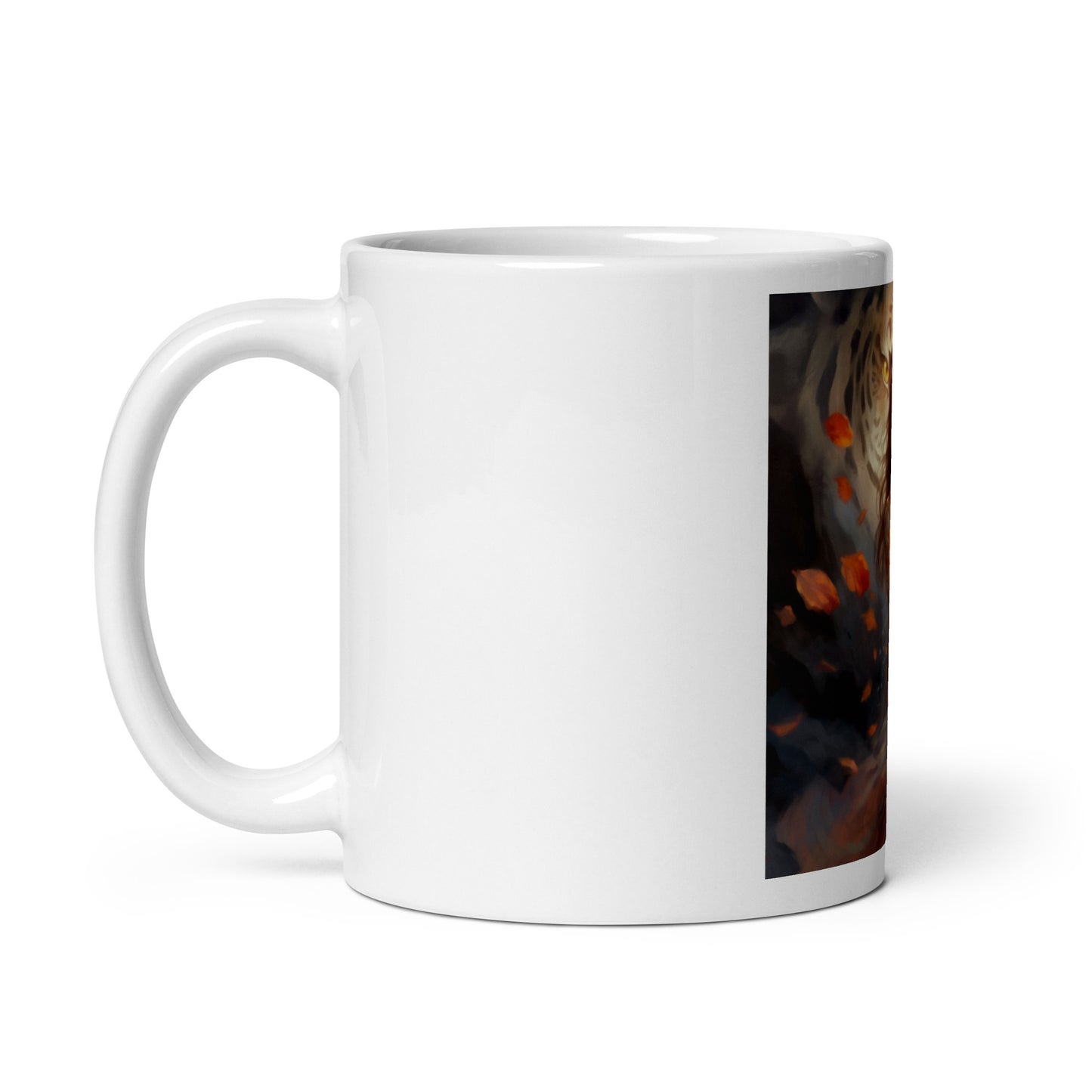 The Eternal Dance of Goodness White Glossy Mug: Ideal for Coffee, Tea, and More