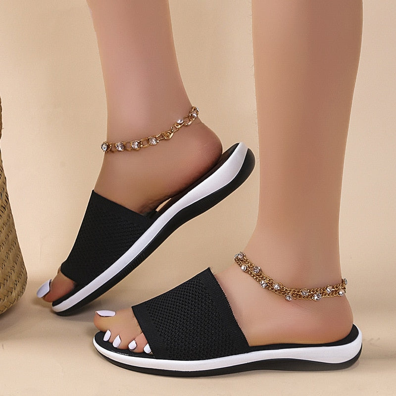 Summer Slippers Women&#39;s Shoes 2022 Fly Weaving Sandals Roman Flat Casual Beach Indoor And Outdoor Shoes Sandals Flip Flop