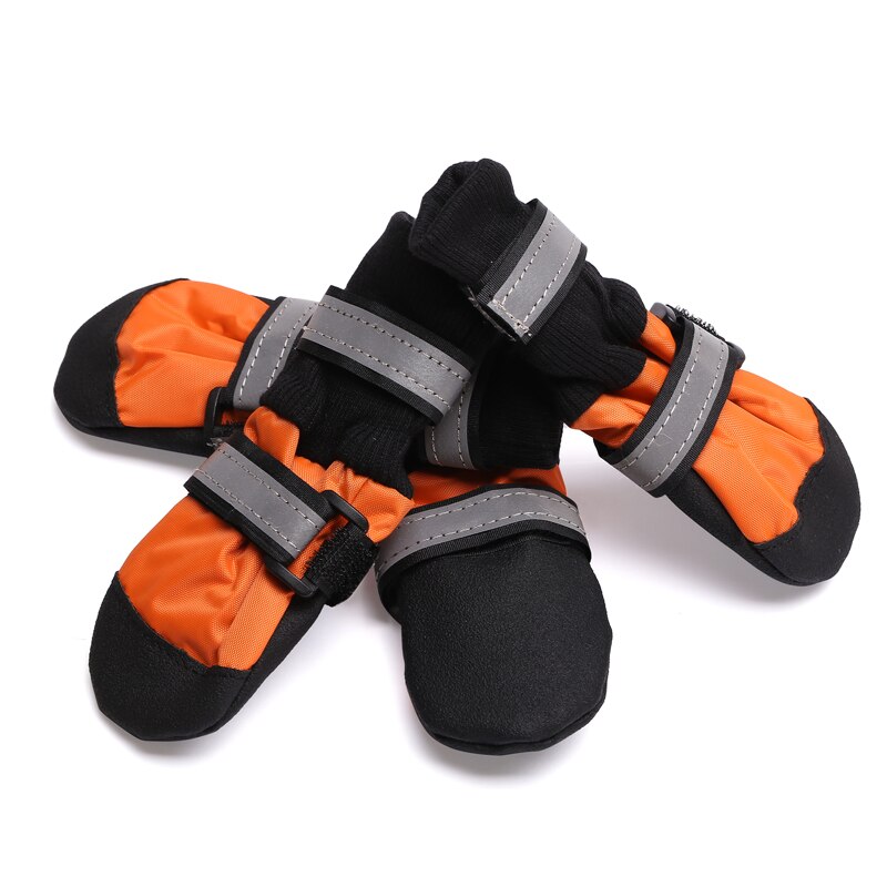Lightweight Paw Protector Dog Boots Soft Non-Slip Leather Sole Waterproof Big Dog Shoes Designed for Comfort and warm in 4 Sizes