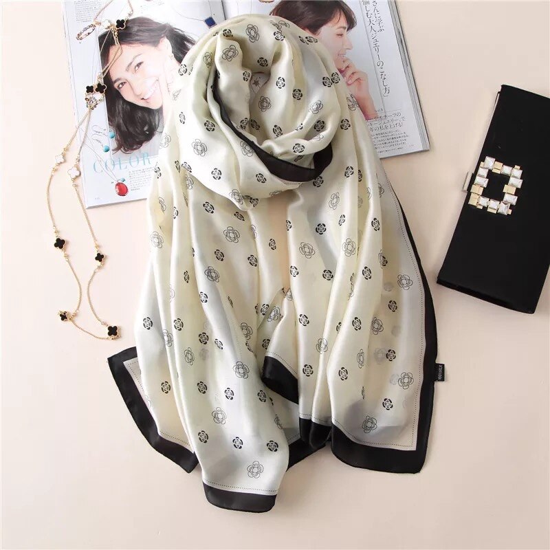 180*90cm Luxury Brand Women Summer Silk Scarves Shawls Lady Wrap Soft Female Echarpe Designer Beach stole Bandanna foulard pareo