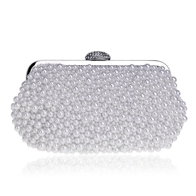 Beaded Diamonds Women Evening Bags Vintage Embroidery Small Pearl Day Clutch Shoulder Chain Handbags Rhinestones Purse