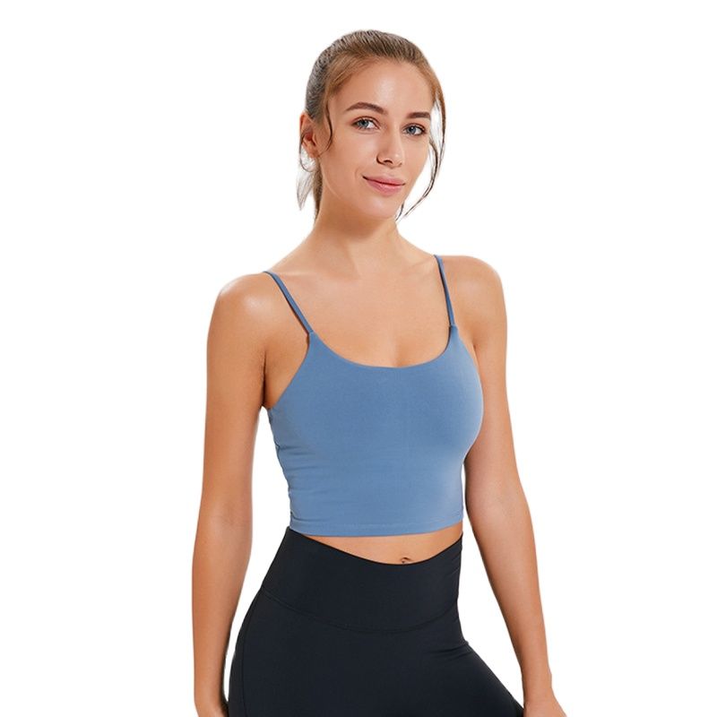 Solid Cami Sports Bra Women Vest Type Push Up Gym Crop Top Padded Fitn –  Godlockis