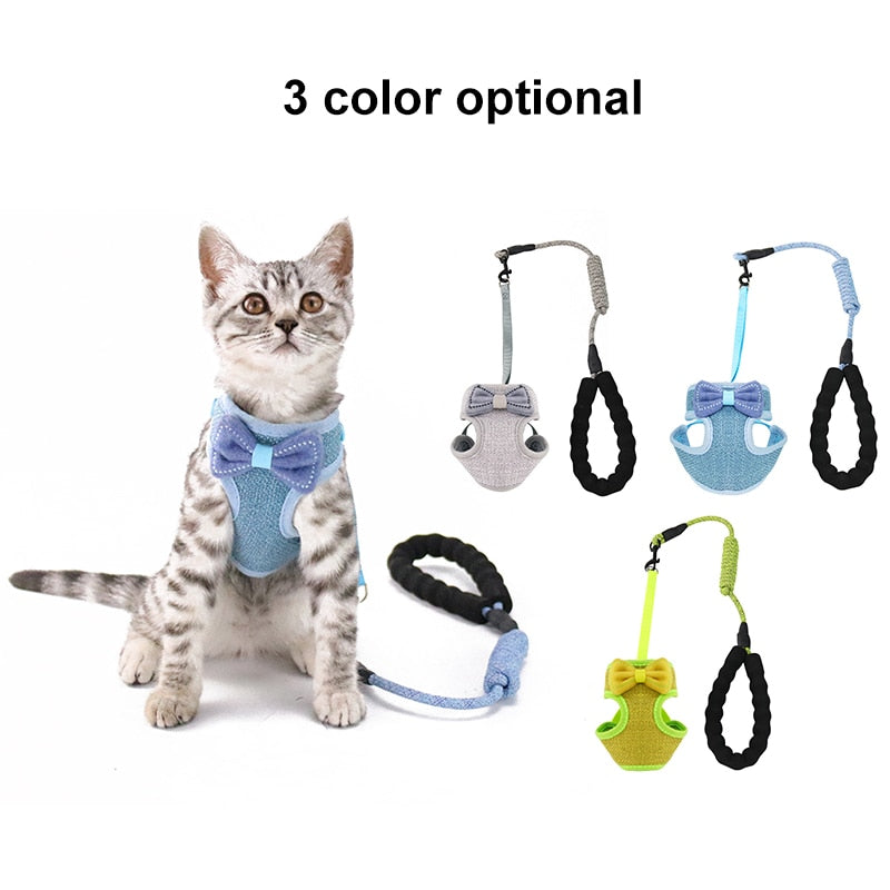 Cat Harness Kitten Adjustable Outdoor Collar And Leash Harness Vest Cats Lead Clothes Pet Accessories Goods For