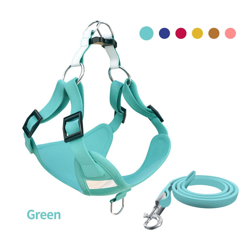 2021 New Dog Harness Puppy Collar Chest Vest Leash Pet Breast-band  Harness Small Dogs Chain Chihuahua French Bulldog Pomeranian