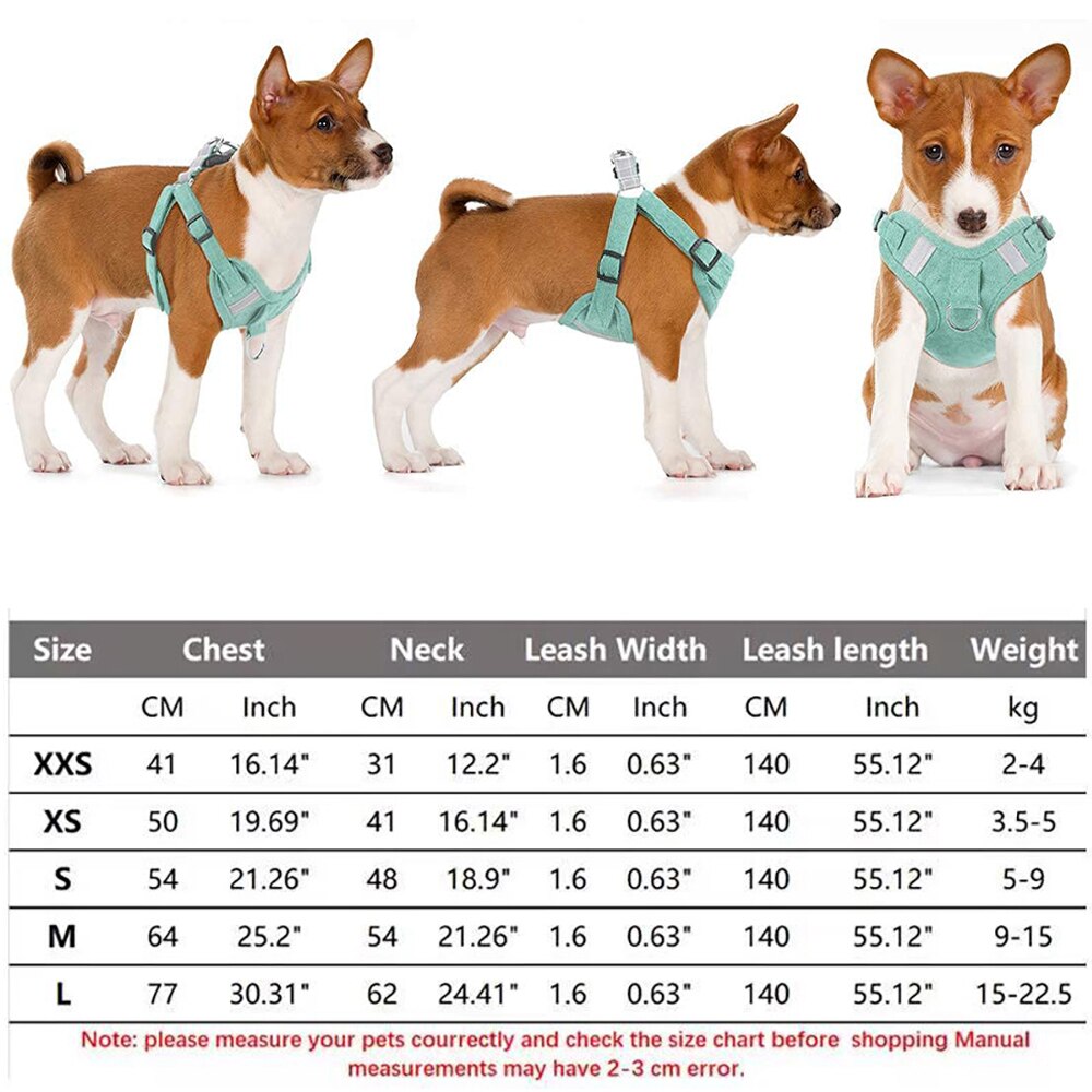 2021 New Dog Harness Puppy Collar Chest Vest Leash Pet Breast-band  Harness Small Dogs Chain Chihuahua French Bulldog Pomeranian