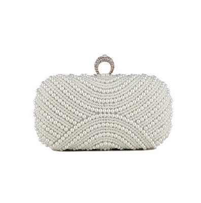 Beaded Diamonds Women Evening Bags Vintage Embroidery Small Pearl Day Clutch Shoulder Chain Handbags Rhinestones Purse