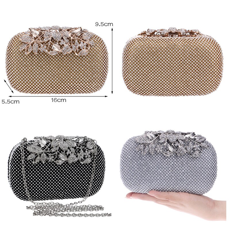 Rhinestones women evening bags crystal small day clutch with chain shoulder handbags diamonds luxury 2020 lady purse for party