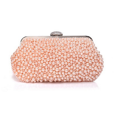 Beaded Diamonds Women Evening Bags Vintage Embroidery Small Pearl Day Clutch Shoulder Chain Handbags Rhinestones Purse