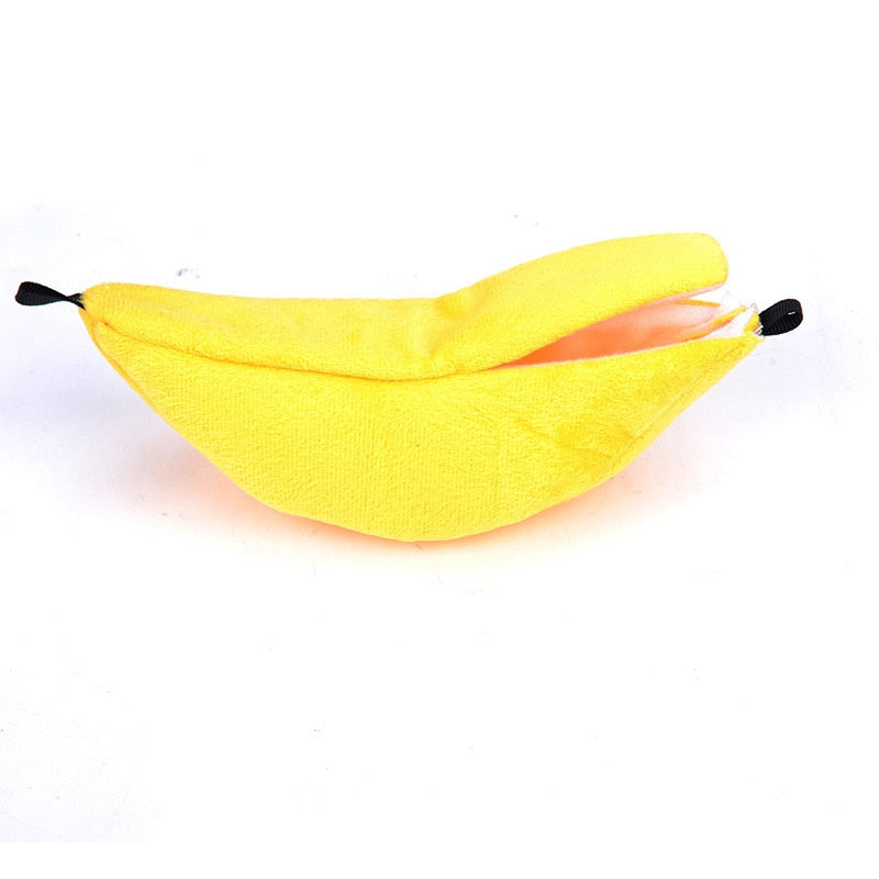 Novelty Banana Shape Nest Plush Cotton Hamster Warm House Hammock Rat Mouse Living  House Hanging Tree Beds Hamster Accessories