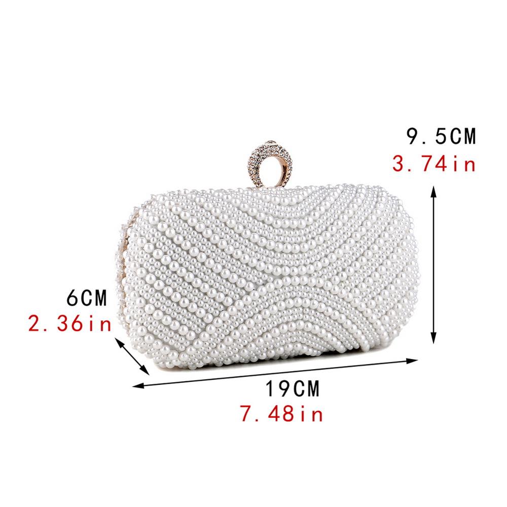 Beaded Diamonds Women Evening Bags Vintage Embroidery Small Pearl Day Clutch Shoulder Chain Handbags Rhinestones Purse