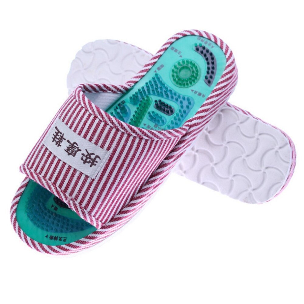 Healthy Striped Pattern Slipper Massage Foot Acupoint Slipper Massage Promote Blood Circulation Relaxation Foot  Care Shoes 25cm