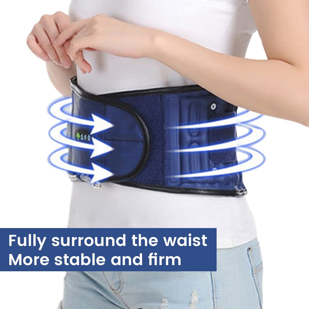 Spinal lumbar Support Back Relief BeltWaist Air Traction Brace Belt Backach Pain Release Massager Unisex Physio Decompression