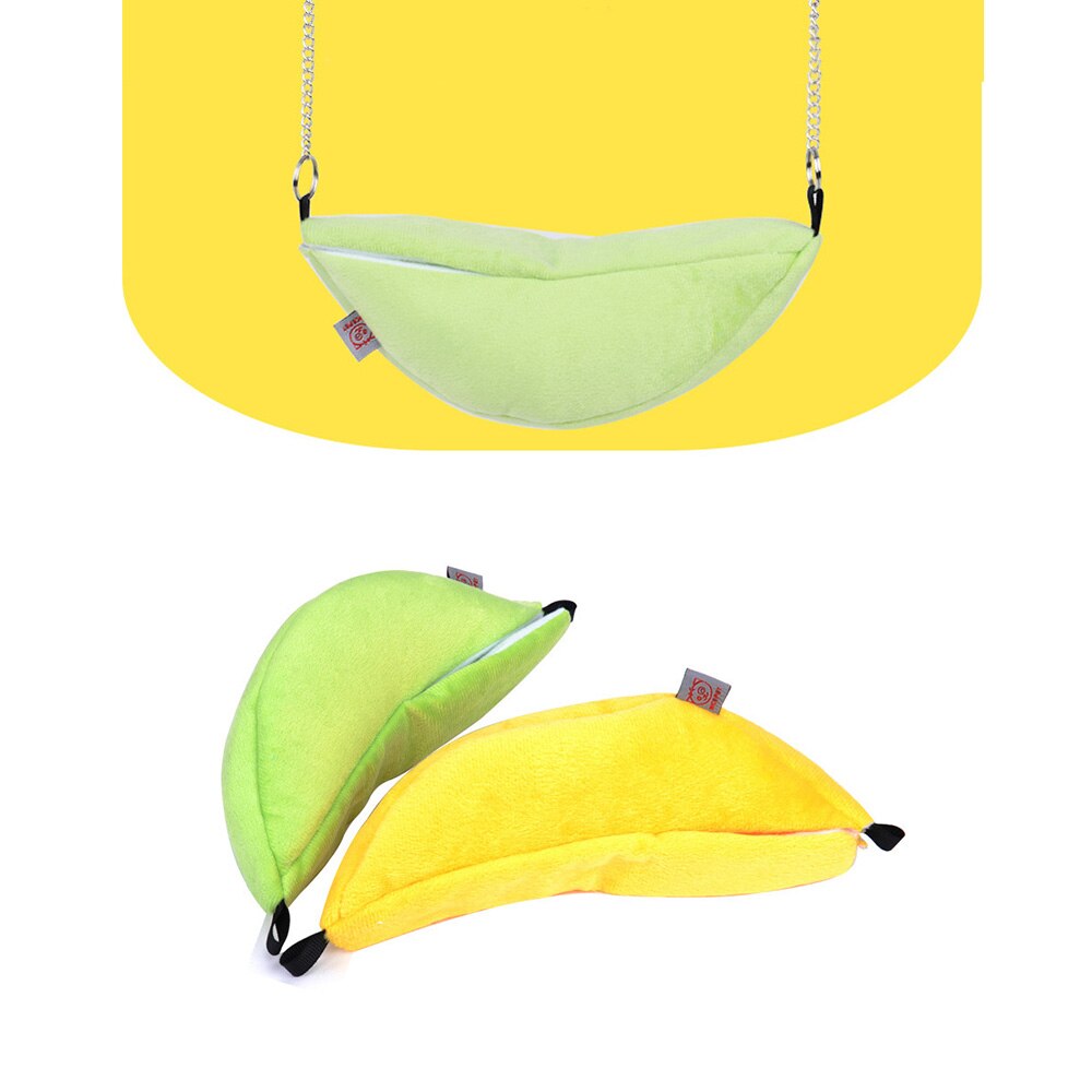 Novelty Banana Shape Nest Plush Cotton Hamster Warm House Hammock Rat Mouse Living  House Hanging Tree Beds Hamster Accessories