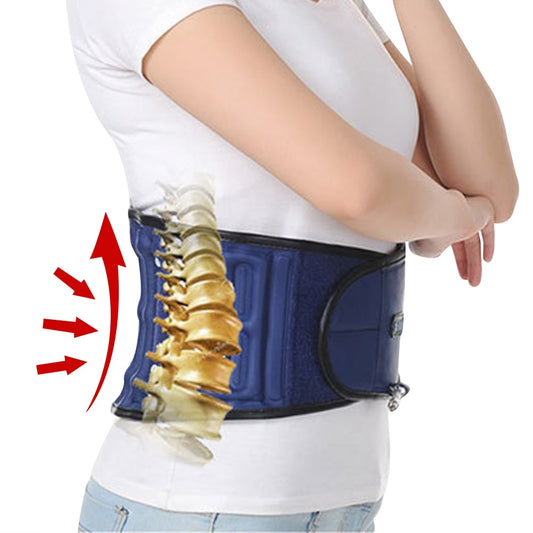 Waist Air Traction Brace Belt Spinal lumbar Support Back Relief Belt Backach Pain Release Massager Unisex Physio Decompression