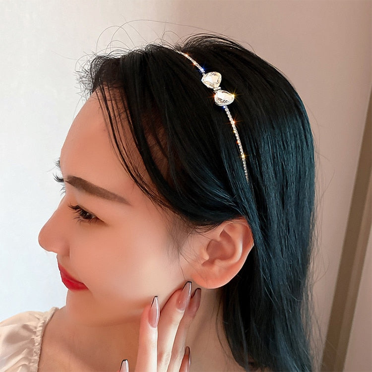 FYUAN Korean Style Rhinestone Hairbands for Women Small Crystal Bowknot HairClip Wedding Hair Accessories Jewelry