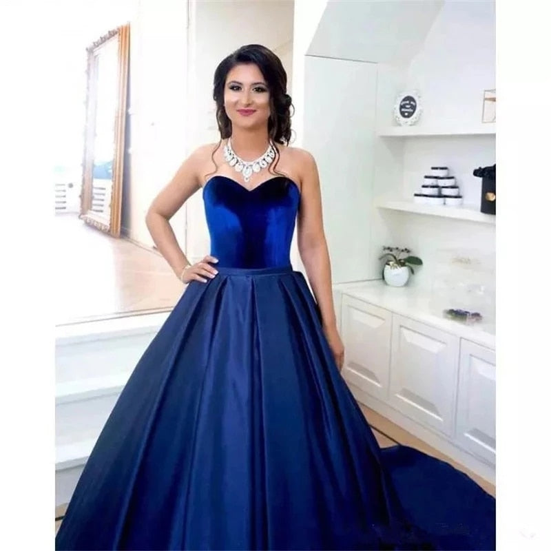 Weiyin AE0722 Sweetheart Prom Dresses Velvet Quinceanera A-line Formal Dresses Floor Length Cheap 2021 Satin Party Gowns