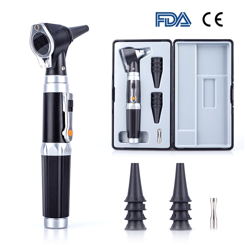 Medical Home Doctor ENT Ear Care Endoscope Professional Otoscopio Diagnostic Kit with 8 Tips LED Portable Otoscope Ear Cleaner