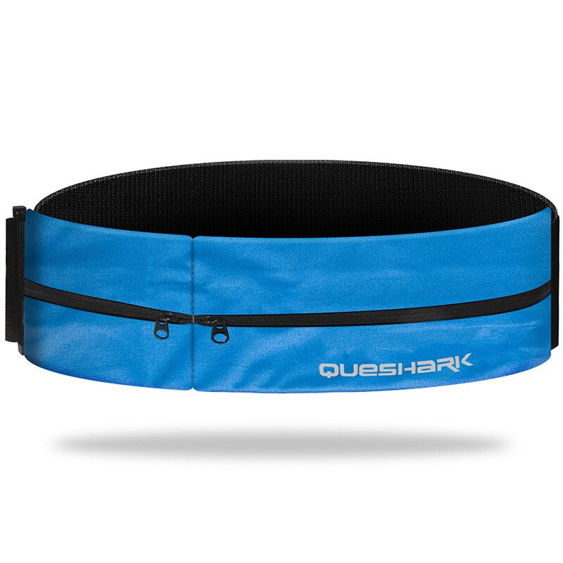 Trail Running Waist Belt Bag Gym Fitness Fanny Pack Elastic Waistband Double Zipper Pocket Racing Bag Sport Phone Case Bag