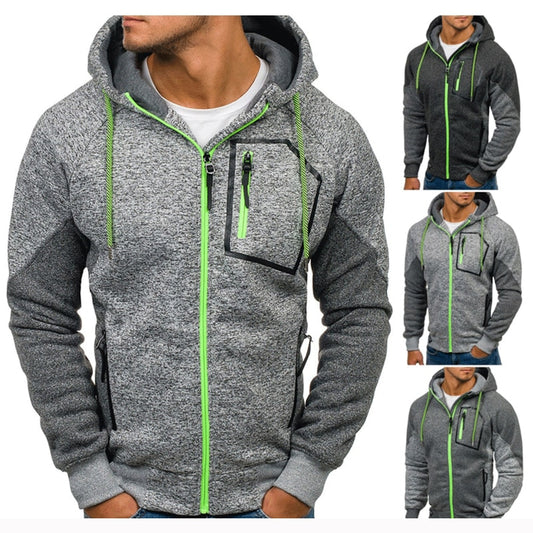 Covrlge Men&#39;s Hoodies Patchwork Sweatshirt 2019 New Hot Sale Raglan Hoody Autumn Winter Men&#39;s Zipper Sportswear Hoodie MWW180