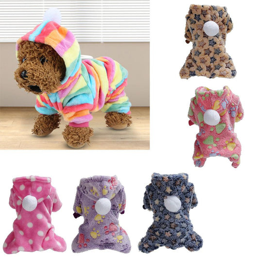Soft Fleece Dog Jumpsuit Coat Winter Warm Dog Clothes For Small Dogs Chihuahua Pug Costume French Bulldog Clothing