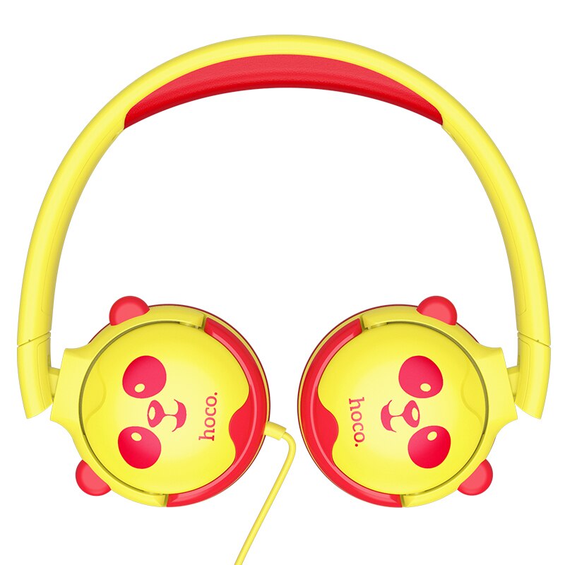HOCO Childrens Wired Headphones For Kids With Microphone Max 85dB Food Grade Material Over-Ear Kids Headphones For iPad Kindle