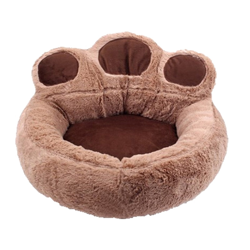 Pet Dog Bed House Plush Washable Round Bear Paw Puppy Nest Winter Warm Sofa Mat Kennel Cushion For Small Medium Dogs Cat