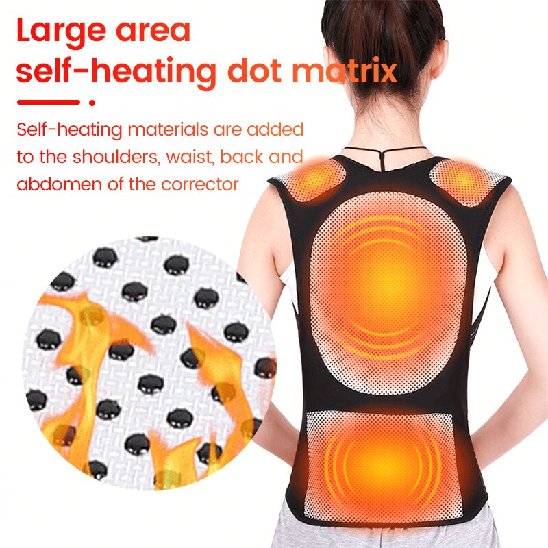 Self Heating Magnetic Therapy Waist Shoulder Back Posture Corrector Tourmaline Spine Support Back Brace Self-heating Vest Belt