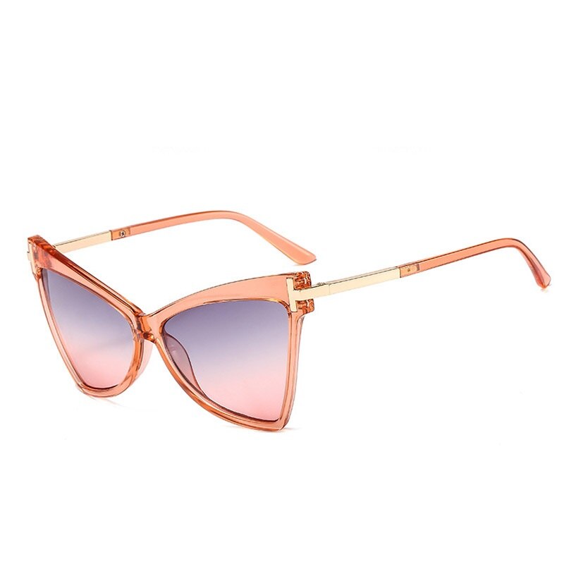 Sexy Women&#39;s Cat Eye Sunglasses Metal 2020 Fashion shades Luxury Oversized Sunglasses Female Lady Triangle Eyewear Accessories