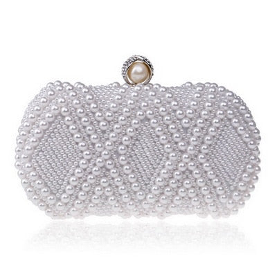 Beaded Diamonds Women Evening Bags Vintage Embroidery Small Pearl Day Clutch Shoulder Chain Handbags Rhinestones Purse