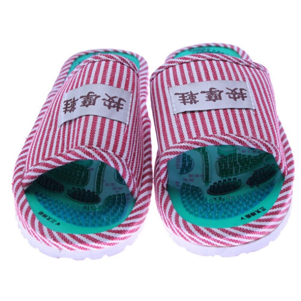 Healthy Striped Pattern Slipper Massage Foot Acupoint Slipper Massage Promote Blood Circulation Relaxation Foot  Care Shoes 25cm