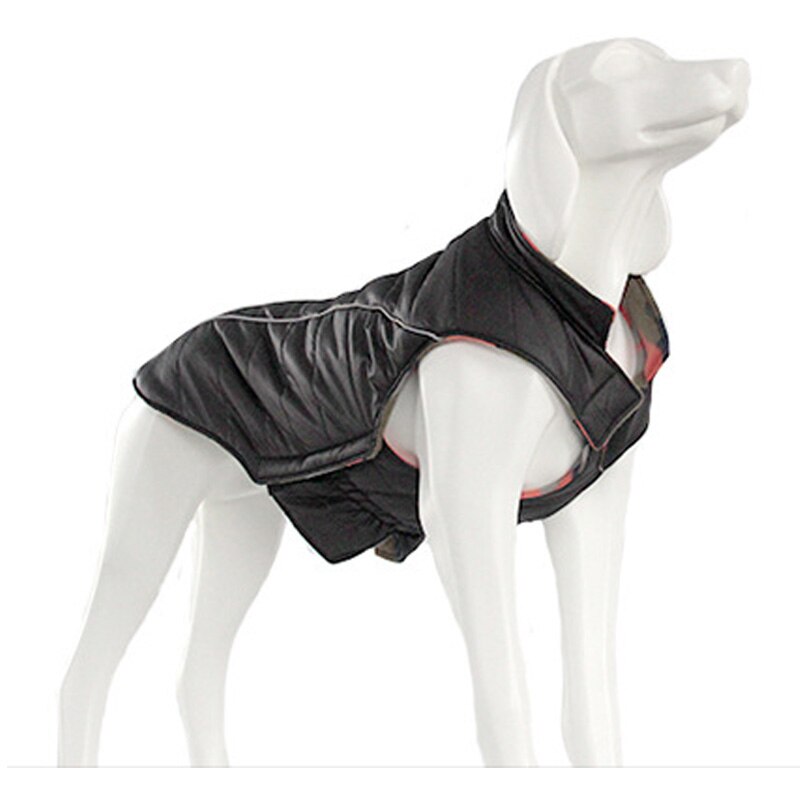 Pet Dog Vest Jackets Coat Reversible Waterproof Fleece Black Quilting Jacket Autumn And Winter Samoye Husky Golden Retriever