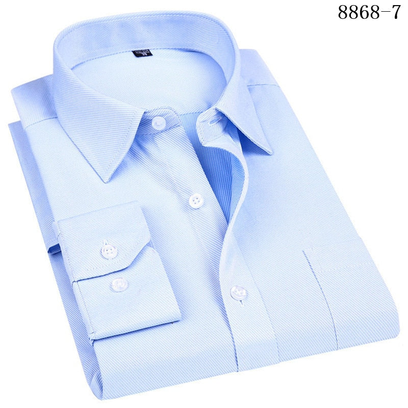 Men&#39;s Business Casual Long Sleeved Shirt Social Dress Shirts