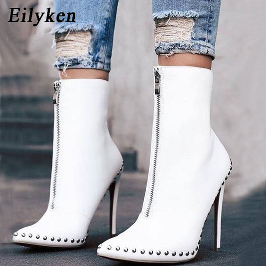 Eilyken 2022 New Arrival Autumn Women Autumn Winter Women Motorcycle Ankle Boots