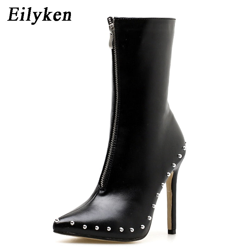 Eilyken 2022 New Arrival Autumn Women Autumn Winter Women Motorcycle Ankle Boots