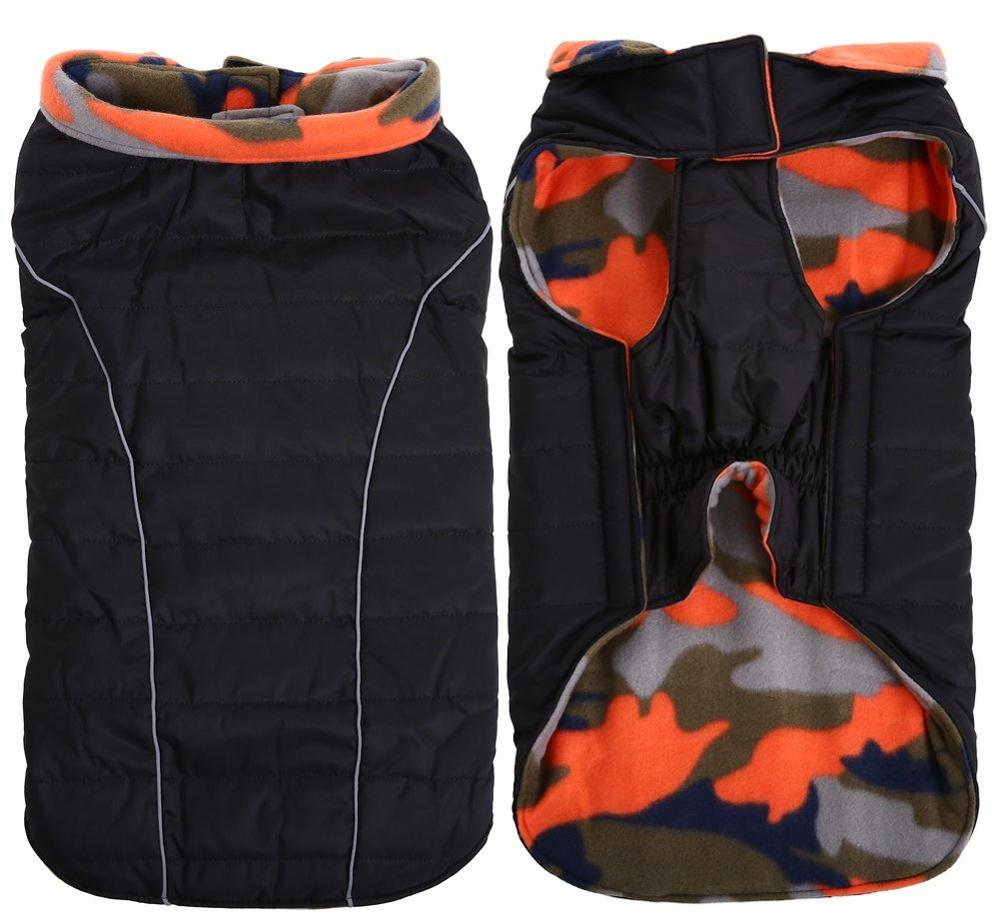 Pet Dog Vest Jackets Coat Reversible Waterproof Fleece Black Quilting Jacket Autumn And Winter Samoye Husky Golden Retriever