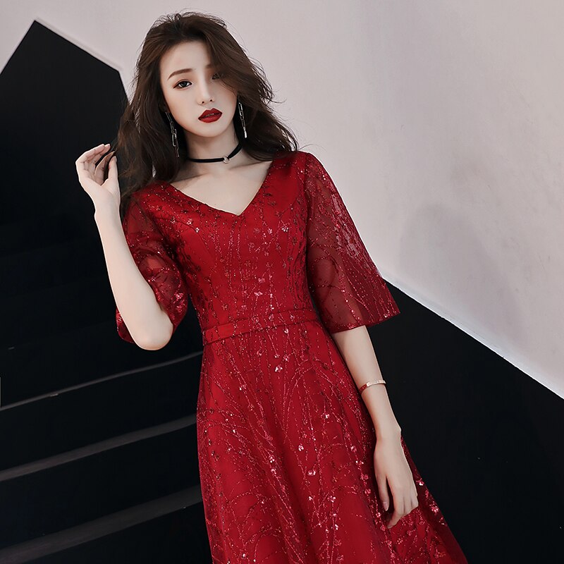weiyin Robe De Soiree Lace Sexy Backless Long Evening Dresses Bride Banquet Elegant Floor-length Women&#39;s Party Prom Dress WY948