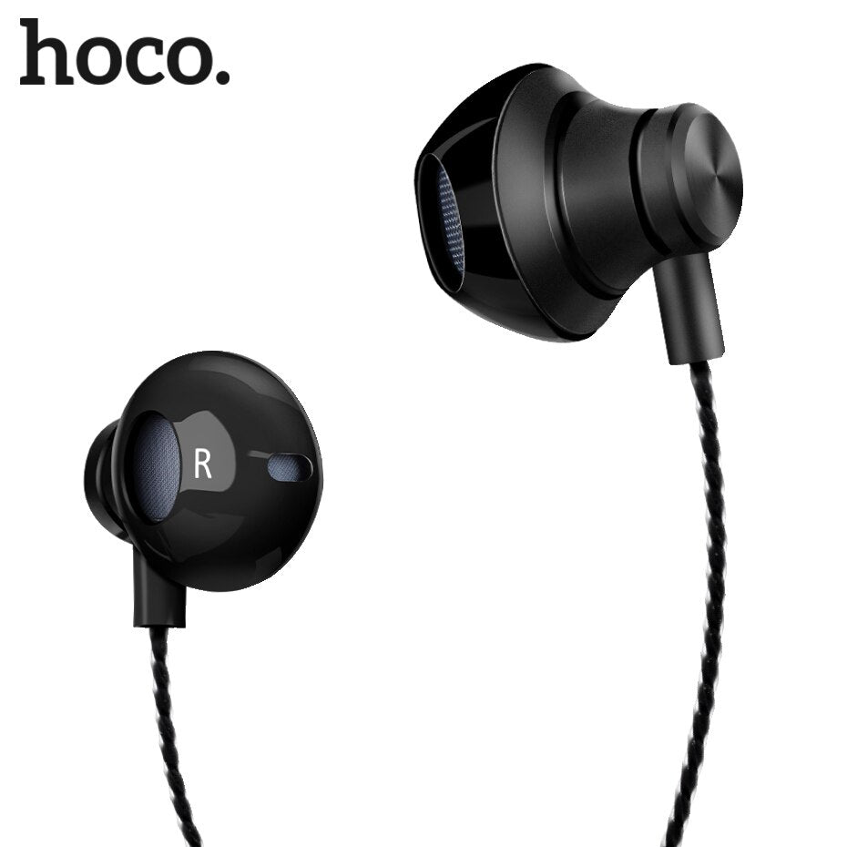 HOCO Metallic Universal Earphones with Mic Wired Headset 3.5mm Jack with Remote for Apple iPhone Samsung Xiaomi Earbuds in-Ear