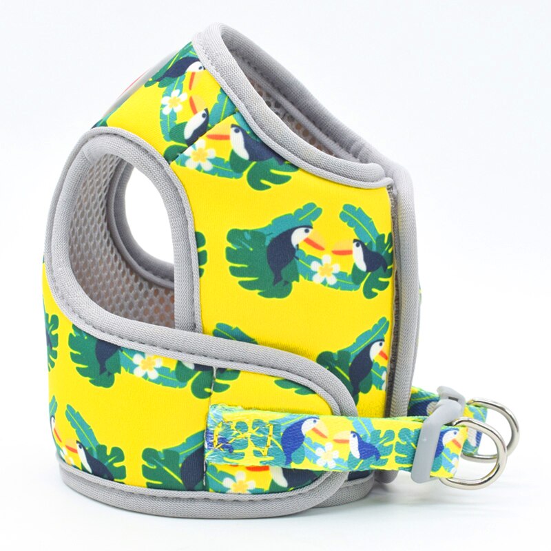Dog Harness Fabric Print No Pull Choke Free Pet Harness for Small Medium Dogs Breathable Mesh Harness Vest for Bulldog Chihuahua