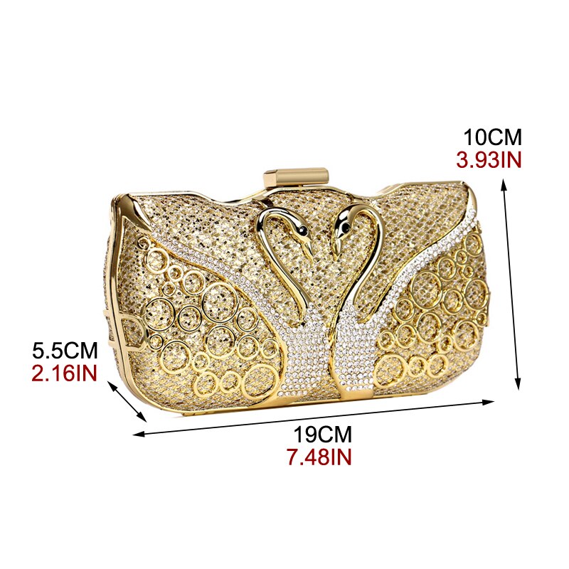 SEKUSA Luxury women evening bags hollow out style diamonds metal clutch purse wedding bridal small handbags for party bags