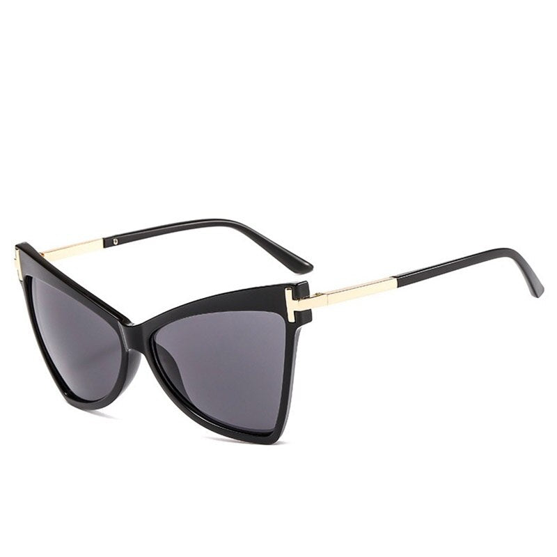 Sexy Women&#39;s Cat Eye Sunglasses Metal 2020 Fashion shades Luxury Oversized Sunglasses Female Lady Triangle Eyewear Accessories